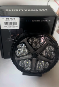 DL-039 4-inch Round Black Warrior 15 Lamp White+DRL Yellow Explosive Flash - PAIR