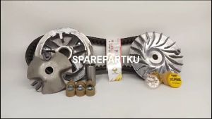 2DP PAKET KIRIAN NMAX / HEMAT 4 JENIS RUMAH ROLLER + KIPAS + VANBELT + GEMUK / NMAX LAMA / NEW / AEROX 155 / LEXI / PAKET KIRIAN HEMAT / ROLLER / BOSH BOS / VANBEL / RUMAH ROLER ASSY / SATU SET CVT / PAKET CVT / FANBEL / PANBEL