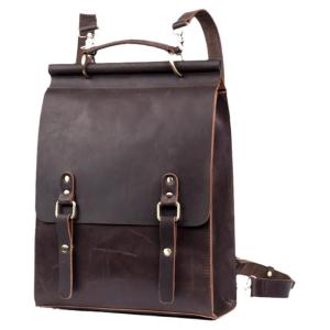 Mantime | Balo Da Bò Đầy Đủ Grain & Da Ngựa Điên Phong Cách Retro