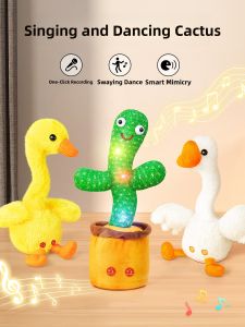 Talking Cactus Toy for Babies Dancing Singing Recording Doll Childrens Day Gift Plush Dolls And Puppets Interactive Toys