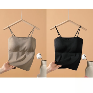 ZISU | Ice Silk Integrated Strapless Bra Vest Womens Summer New Style High Elasticity Breathable Inner Wear With Chest Pad Base Top