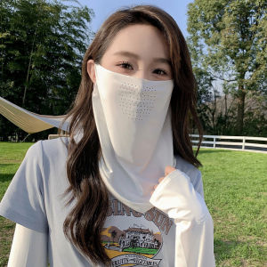 MiiOW | Cat Woman Ice Silk Cycling Facial Sun Protection Mask Women Full Face Scarf Neck Protection UV Protection Ice Sleeve Sunscreen Set