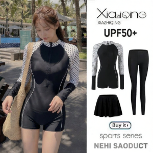 XIAZHIQING | Long Sleeve Sun-Protective Slimming Swimwear