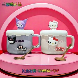 Adorable Sanrio Ceramic Mug Cute Girl Office Coffee Cup High Aesthetic Value Student Companion Handheld Birthday Gift