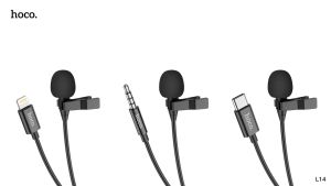 Micro cài áo cao cấp thích hợp cho điện thoại / máy ảnh jack 3.5mm hoco L14 chính hãng