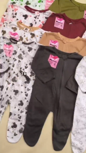 Mayniesbaby 3pcs Sleepsuit bayi zipper tutup kaki Baju baby newborn lengan panjang Set kado