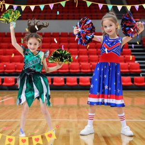 Kids Cheerleading Costume School Uniform Gymnastics Dance dress Girls Jazz Stage Chorus Performance Clothes