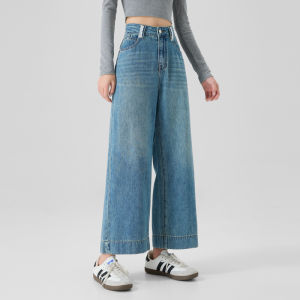 High Waist Loose Fit Cotton Denim Jeans Retro Style Womens Summer New Arrival Breathable Comfortable Straight Leg Pants