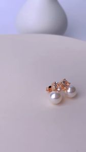 Her Jewellery 7 Days Droplet Pearl Earrings (Rose Gold) - Luxury Crystal Embellishments plated with 18K Gold