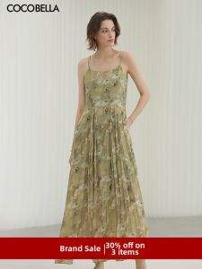 COCO BELLA | Chic Print Puffed Shoulder Oil Painting Dress Long Dress