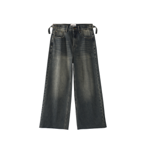 Goodliveable ลำลอง ขากว้าง กางเกงยีนส์ หลวม ตรง เดนิม กางเกง ฤดูใบไม้ร่วง ฤดูหนาว ลําลอง กางเกงขายาว อินเทรนด์ อเมริกันอ่อนเยาว์ ลำลอง