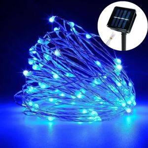 Solar Fairy LED Copper Wire Light String Holiday Wedding Summer Garden Home Decoration Lighting Outdoor Patio Solar Garland Lamp