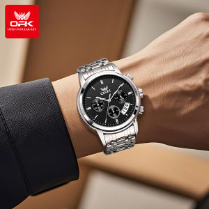 OPK Mens Watch 2025 Luxury Brand Waterproof Fashion Casual Mens Watch Stainless Steel Strap Simple Dial Quartz Multifunctional Watch