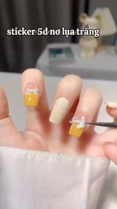 Sticker dán móng nơ lụa 5d chuyên dụng dán móng tay chân