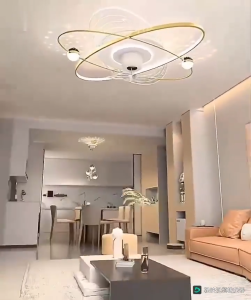 ✨Garansi & COD✨Lampu kipas angin plafon Lampu kipas angin gantung plafon remote Lampu Plafon 360° LED 128W 3 Warna proyeksi bintang Remote Lampu langit-langit Kipas ruang tamu kamar tidur dapur ruang makan 100*15cm bsu