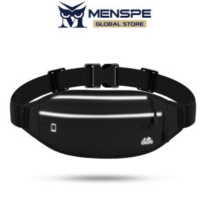 MENSPE กระเป๋ากระเป๋าคาดเอวแนวสปอร์ตแบบบางพิเศษกระเป๋าคาดลำตัวแบบยูนิเซ็กส์กระเป๋าคาดหน้าอก PU ปรับได้กระเป๋าวิ่งกระเป๋ากันน้ำใส่โทรศัพท์คาดเอวกระเป๋าคาดเอววิ่งกระเป๋าคาดเอวสำหรับออกกำลังกายกลางแจ้ง