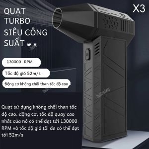 Quạt Thổi Khí X3 Turbo 130000 Vòng/phút Tốc Độ 52m/s Động Cơ Không Chổi Than Máy Sấy Khí Điện Cầm Tay Máy Thổi Bụi Quạt Phun Sương Sạc Lại