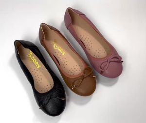 Giày búp bê đế bệt DORIS DR007 da thật siêu êm mũi tròn gắn nơ kim loại - CÓ BẢO HÀNH- CÓ SIZE 40