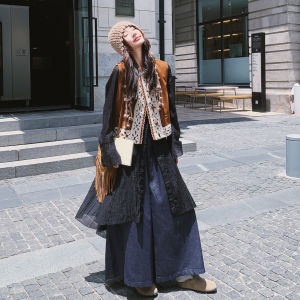 Korean Fashion High-End Vest Set Womens Autumn New Arrival Layered Shirt Wide Leg Pants Three-Piece Set Casual Style