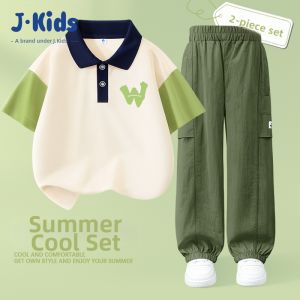JKIDS | Color Block Polo Shorts Set Cooling Summer Kids Wear