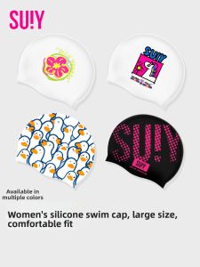 SUIY | Soft Non-Binding Attractive Extra Large Long Hair Swim Cap