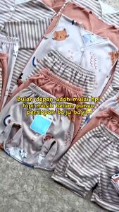 21pcs Paket Premium Perlengkapan Baju Bayi Baru Lahir/Newborn Set Swaddle Seri Salmon Promo 8.8