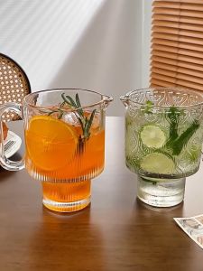 【พร้อมส่งจากไทย】แก้วน้ำวินเทจสวยแก้วเครื่องดื่ม แก้วกาแฟทนความร้อน สไตล์ญี่ปุ่น มีหูจับ ไฮคลาส หรูหราสไตล์ผู้ดี