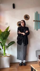 AMY - ROK MOTIF TARTAN KOTAK PANJANG FLANEL WANITA SKIRT SPAN KOREAN STYLE JUMBO TERBARU PREMIUM