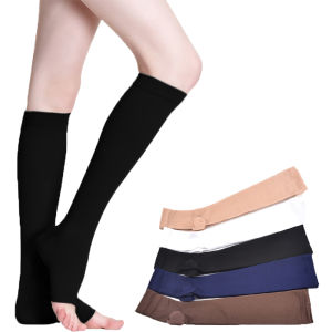 Ruizhijzg Ready stock Compression Socks Knee High for Women Men Adult  Stockings for Running Sport Black White Coffee Skin Dark Blue