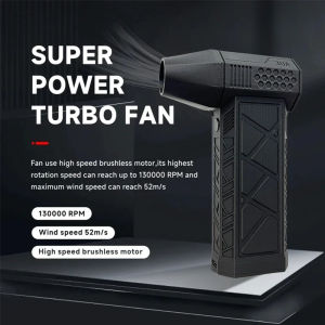 High Efficiency 130000 RPM Air Blower Turbo Jet Fan with LED Light Handheld Mini Tool for Car PC Case Pet Hair Barbecue