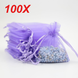100 Chiếc Tím Lưới Organza Túi Dây Rút Trang Sức Túi Nhỏ Ủng Hộ Bao Cho Đám Cưới Sinh Nhật Tiệc Giáng Sinh Quà Tặng