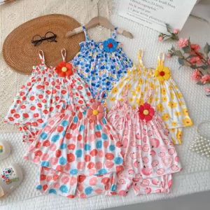 [10 màu 7-22KG] Đồ Bộ Hai Dây Bé Gái Bộ Thun Lạnh Minly Baby Cho Bé Gái 0 1 2 3  4 5 6 7 Tuổi Unibaby - BHDGB & BHDGB2