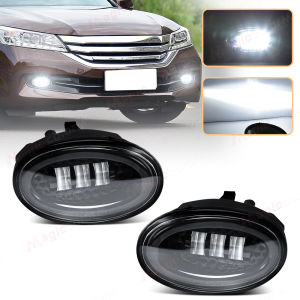 2 Đèn Sương Mù LED 12V Màu Đen Cho Honda Accord 2008-2013 Civic 2009-2015 Jazz Fit 2012-2014 Phụ Kiện Ô Tô Có Đèn Chạy Ban Ngày
