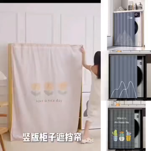 LUMAO DIY cartoon style cabinet curtain Kitchen Cabinet Curtain Langsir Kabinet Self Adhesive Decorative Dust-proof Window Cover Curtains 魔术贴 自粘式