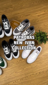 SEPATU PATROBAS NEW IVAN HIGH TRIPLE WHITE ( SIZE 35 - 45 ) - Sneakers Canvas  Made in Indonesia