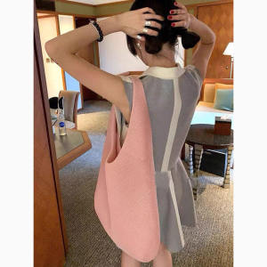 Breathable Summer Beach กระเป๋าสะพายไหล่เดี่ยวอินเทรนด์ตาข่ายใต้วงแขนกระเป๋าผู้หญิงอเนกประสงค์เดินทาง Tote Bag