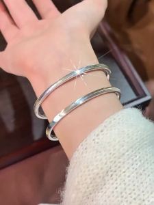 SHUNQINYINLOU | Stylish Versatile Silver Bangle S999