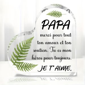 CIFbuy | CIFBUY Acrylic Sign 2D Flat Heart Shaped Father Gift Sentimental Keepsake Quote Plaque Desktop Ornament Home Decor Gift for Fami