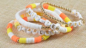 Taylor Swift Inspired Bracelet Set Bohemian Singer Lover Elastic Bracelet Set 5pcs Polymer Clay Beads Summer Beach Layering Friendship Bangle
