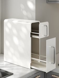 Kitchen Multi-layer Spice Storage Rack Pull-out Countertop Seasoning Condiment Organizer Iron Material Rectangular Design Home Use