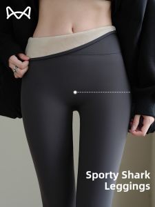 Miiow | High Waist Thickened Fleece Sharkskin Yoga Fitness Pants Womens Outerwear Autumn Winter Warm Tight Leggings Base Layer Pants