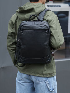 WANYE | Genuine Leather Backpack Double Shoulder Business Casual Travel Computer