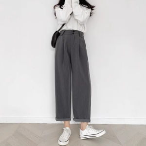 กางเกงขายาวทรงหลวมสบาย ๆ สำหรับผู้หญิงไซส์ใหญ่ กางเกงขายาวทรงตรงขากว้าง ทรงสลิม เทรนด์แฟชั่นฤดูใบไม้ร่วง 2025