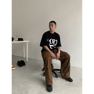 XXSTORE Retro American Style Cargo Pants Loose Fit Mens Casual Long Trousers Youth Trendy Workwear Trousers Basic Style