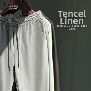 Linen Tencel Mens Casual Pants