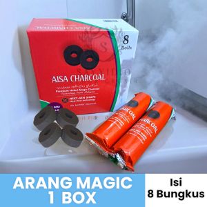 Arang 1 box briket buhur gahru 1 box isi 8 bungkus areng briket / arang hitam / arang untuk Bukhur