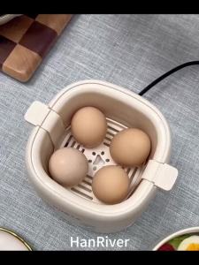 HAN RIVER/Panci Listrik/ Egg Cooker/300WTelur Multifungsi/Cepat Hemat Energi/Steamer Tray Kukus & Cup Kukus