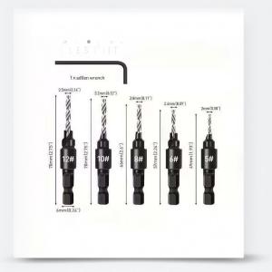 EELHOE | Woodworking Tapper Countersunk Drill Bit 4/5PCS Hexagon Shank Screw Drill Kit High Efficiency for Furniture Processing Work