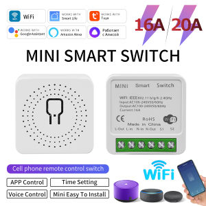 Tuya WiFi Smart Switch 16A 20A RF 433Mhz Relay Breaker Module 2-Way Control Smart Life App Remote Works with Google Home Alexa