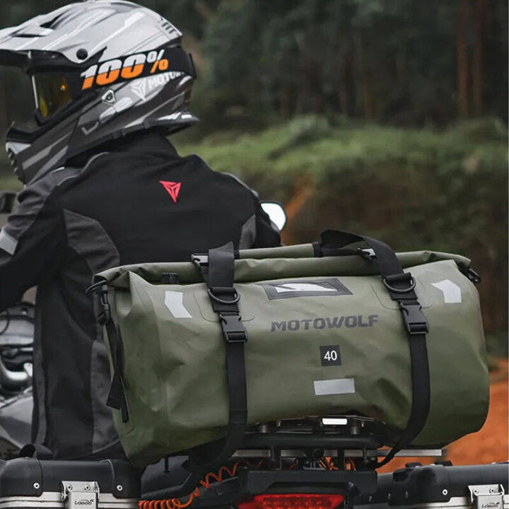 Waterproof Motorcycle Tail Bag Travel Outdoor Dry Luggage Roll Pack Bag